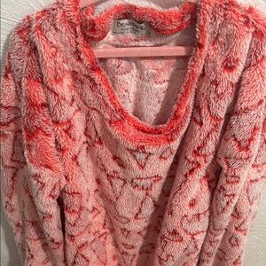 BearPaw Women's Coral and Red Fuzzy Sweater